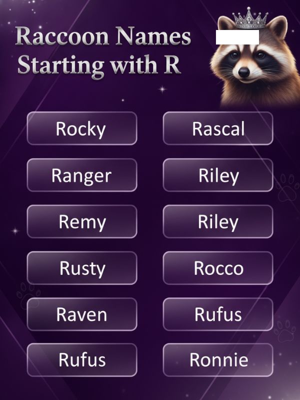 Raccoon Names that Start with R