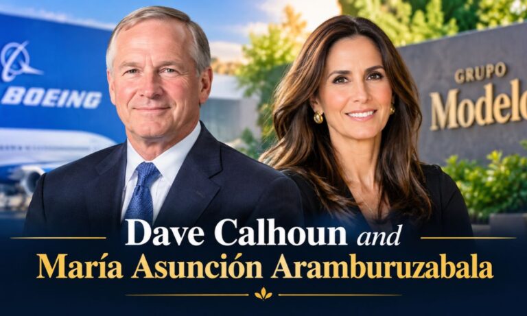 Dave Calhoun and María Asunción Aramburuzabala