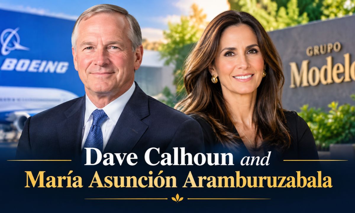 Dave Calhoun and María Asunción Aramburuzabala