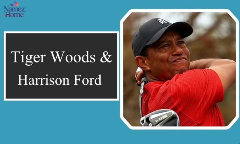 Tiger Woods and Harrison Ford