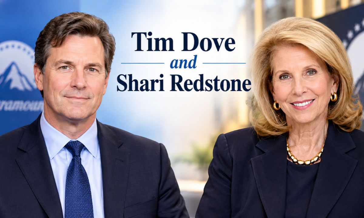 Tim Dove and Shari Redstone